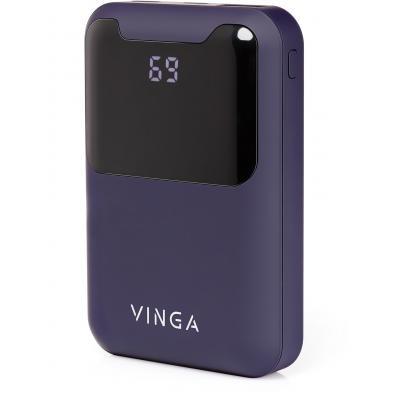 Батарея универсальная (Power Bank) Vinga 10000 mAh Display soft touch purple (BTPB0310LEDROP) - фото 1 - id-p1888907741