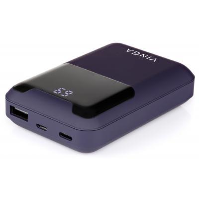 Батарея универсальная (Power Bank) Vinga 10000 mAh Display soft touch purple (BTPB0310LEDROP) - фото 4 - id-p1888907741