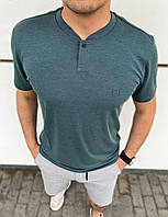 Модная polo футболка мужская летняя на каждый день зеленая / Футболки поло мужские брендовые