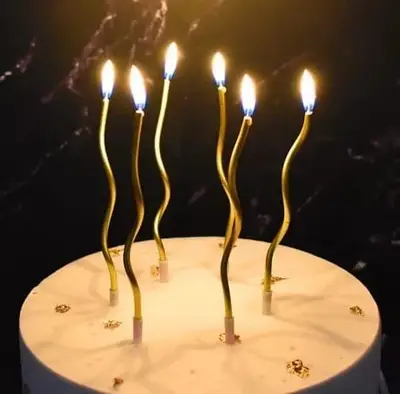 Party Deco Свічки для торту закручені золотисті. 14 см. 6 шт./пач.