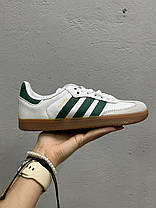Кросівки Adidas Samba OG White Green / Адидас Самба ОГ Білі з Зеленим, фото 2