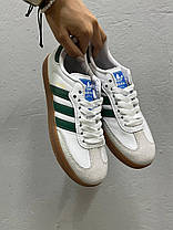Кросівки Adidas Samba OG White Green / Адидас Самба ОГ Білі з Зеленим, фото 3