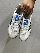 Кросівки Adidas Samba OG White Green / Адидас Самба ОГ Білі з Зеленим, фото 4
