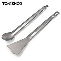 Посуд для кемпінгу Tomshoo Titanium 3 в 1 щипці / вилка-ложка / лопатка з титану