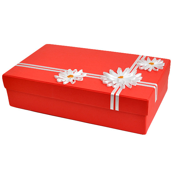 Коробка подарункова червона з декором