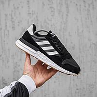 Мужские кроссовки Adidas ZX 500 (чёрные с белым) универсальные спортивные кроссы 2381