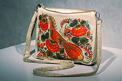 Сумочка клатч Птаха на калині