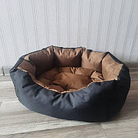 Лежак для собак 45х55см лежанка для небольших собак черный + койот