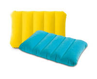 KM68676 Подушка надувная 43-28-9 см, водооталкивающая поверхность, желтая/голубая