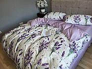 Постільна білизна Королева Ночі (Сатин Premium) | Полуторний комплект | 50х70 | Лаванда на білому та бузковому, фото 2