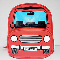 Рюкзак детский для мальчика красный с машинкой