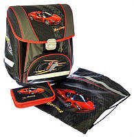Рюкзак школьный для мальчика портфель в школу "Racing" +мешок для обуви+пенал плоский, ортопедическая спинка