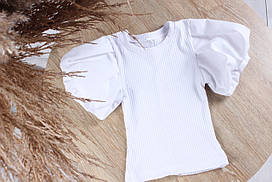 Блуза шкільна підліткова ФОНАРІК для дівчаток розмір 9-14 років, колір білий