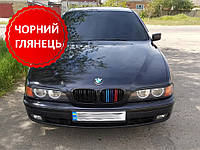 Реснички на фары BMW 5 E39 Прямые / БМВ 5 Е39 (черный глянец)