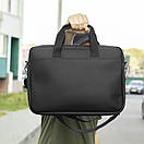 Стильна якісна ділова сумка для ноутбука та документів із матової чорної еко шкіри Capitalist портфель, фото 8