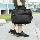 Стильна якісна ділова сумка для ноутбука та документів із матової чорної еко шкіри Capitalist портфель, фото 10