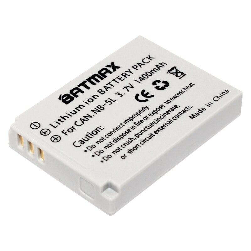 Акумулятор NB-5L (аналог) для фотоапаратів CANON — 1400 ma від Batmax