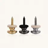 Гудзик-кріплення для гітарного ременя (чорний) металевий, фото 2