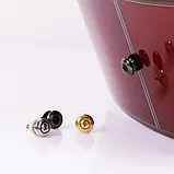 Гудзик-кріплення для гітарного ременя (чорний) металевий, фото 3