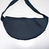 Поясна сумка бананка плоска чорна два відділи, фото 2