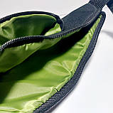 Поясна сумка бананка плоска чорна два відділи, фото 4