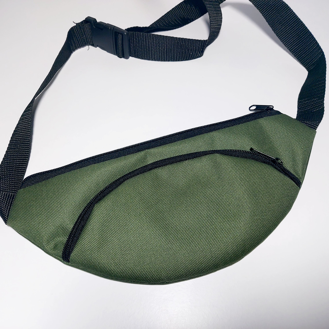 Поясна сумка бананка плоска хакі два відділи, фото 1