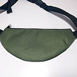 Поясна сумка бананка плоска хакі два відділи, фото 2
