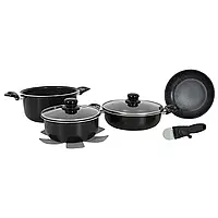 Набор кухонной антипригарной посуды из алюминия Gimex Cookware 7 шт для приготовления пищи MS