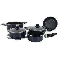 Набор кухонной антипригарной качественной посуды из алюминия Gimex Cookware 8 шт для готовки пищи MS