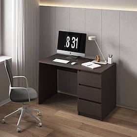Компьютерный стол, письменный стол с тумбой на три выдвижных ящика c фасадами без ручек R-1 Венге Темный