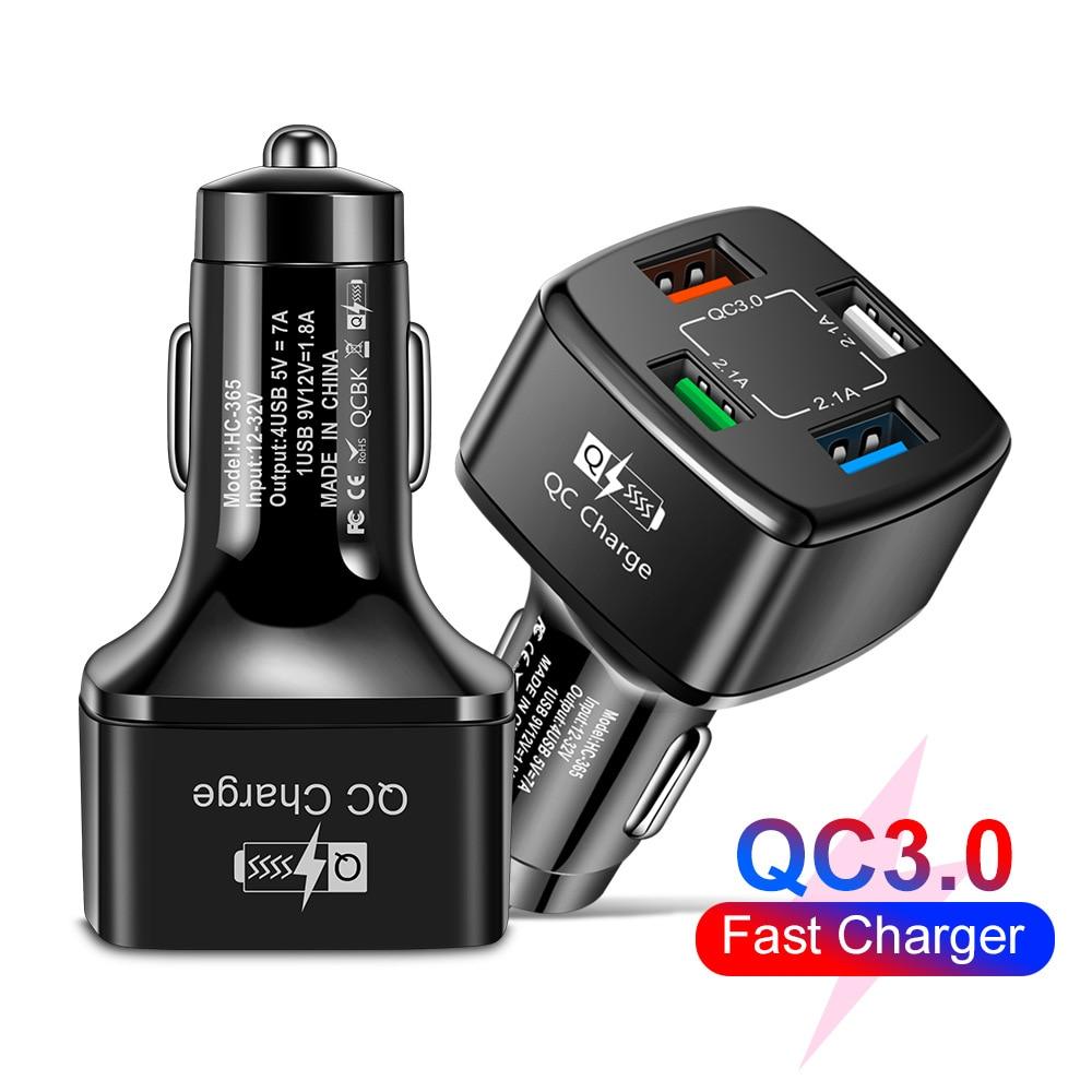 Зарядка USB в прикуриватель на QC 3.0, 4 выхода: 2 USB выхода, 2 Type C, PD20W черная - фото 6 - id-p1801701392