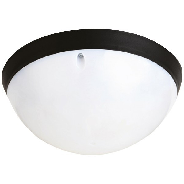 Світильник настінно-стельовий вологозахищений (цоколь Е27, IP54, пластик, основа чорна) Акуа Повний Місяць Опал