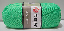 Акрилова пряжа для в'язання SUPER PERLEE Супер Перлі YarnArt № 8233 зелень