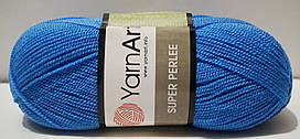 Акрилова пряжа для в'язання SUPER PERLEE Супер Перлі YarnArt № 224 темний блакитний