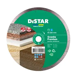 Круг алмазний Distar 1A1R Granite Premium 230 мм суцільний відрізний диск по граніту та керамограніту на верстат