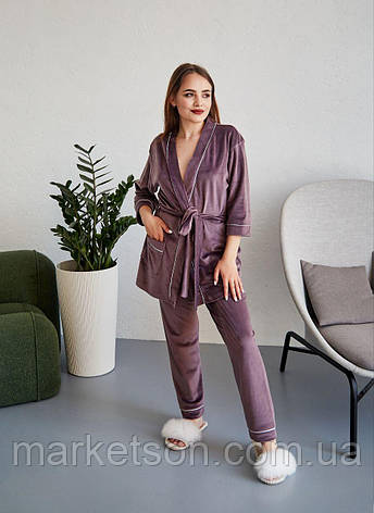 Жіноча піжама велюрова домашній костюм р.S,M,L,XL, фото 1