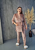 Жіноча піжама велюрова домашній костюм р.S,M,L,XL