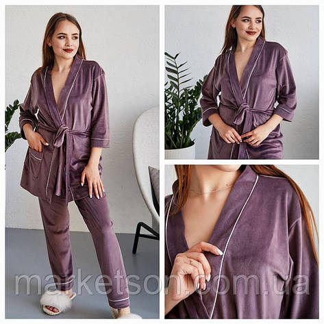 Жіноча піжама велюрова домашній костюм р.S,M,L,XL, фото 1