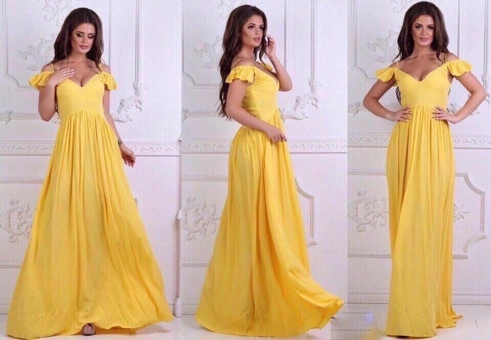 Довгий літній сарафан зі штапеля, з боків кишені, фасон пишний, фото 1