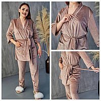 Жіноча піжама велюрова домашній костюм р.S,M,L,XL