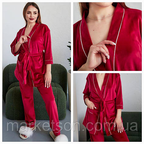 Жіноча піжама велюрова домашній костюм р.S,M,L,XL, фото 1