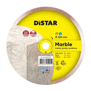 Круг алмазний Distar 1A1R Marble 5D 200 мм суцільний відрізний алмазний диск для мармуру, Дістар, Україна