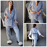 Жіноча піжама велюрова домашній костюм р.S,M,L,XL