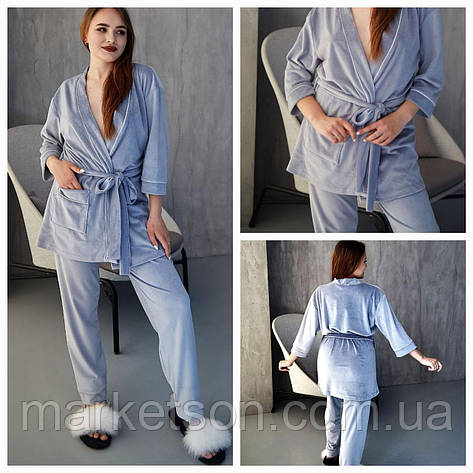 Жіноча піжама велюрова домашній костюм р.S,M,L,XL, фото 1