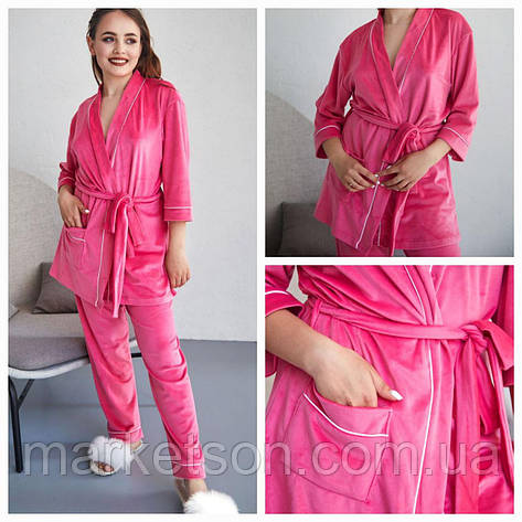 Жіноча піжама велюрова домашній костюм р.S,M,L,XL, фото 1