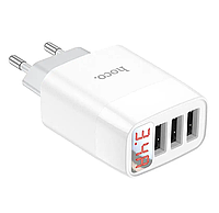 Сетевое зарядное устройство блочок Hoco C93A 3*USB 2.4A зарядка для телефона