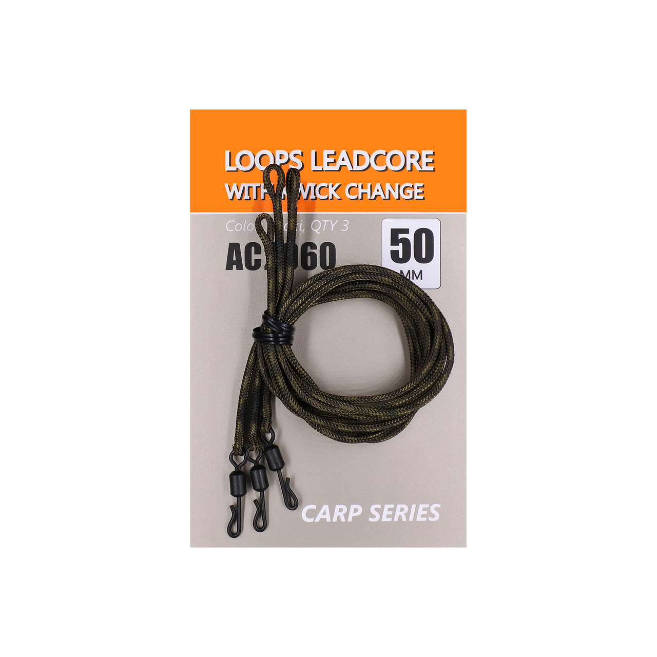 Лідкор із швидкознімним вертлюгом ORANGE AC2060 Loops leadcore QC
