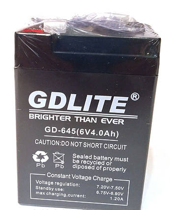Акумулятори загального призначення. Акумулятор GD-Lite GD-645 6 V 4 Ah., фото 3