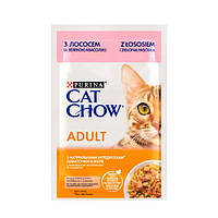 Cat Chow Adult консерва для кошек с лососем и зеленой фасолью, 85 г