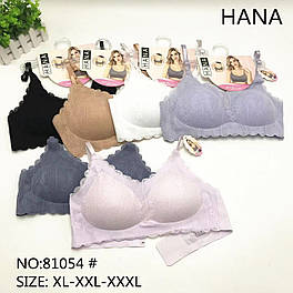 Бюстгальтер топ жіночі Hana 81054 різні кольори напівбатальні  р.XL.2XL.3XL (уп.12 шт)